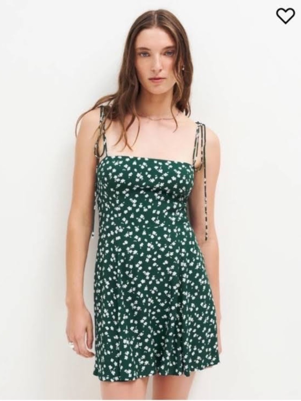 Reformation Presley Green Ditsy Floral Mini Dress